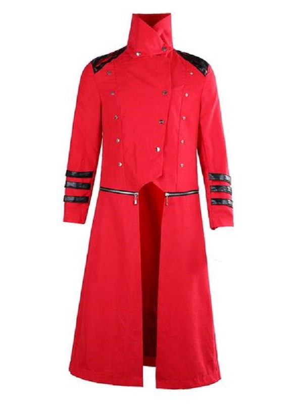 Men Gothic Steampunk Vintage Long Trench Coat