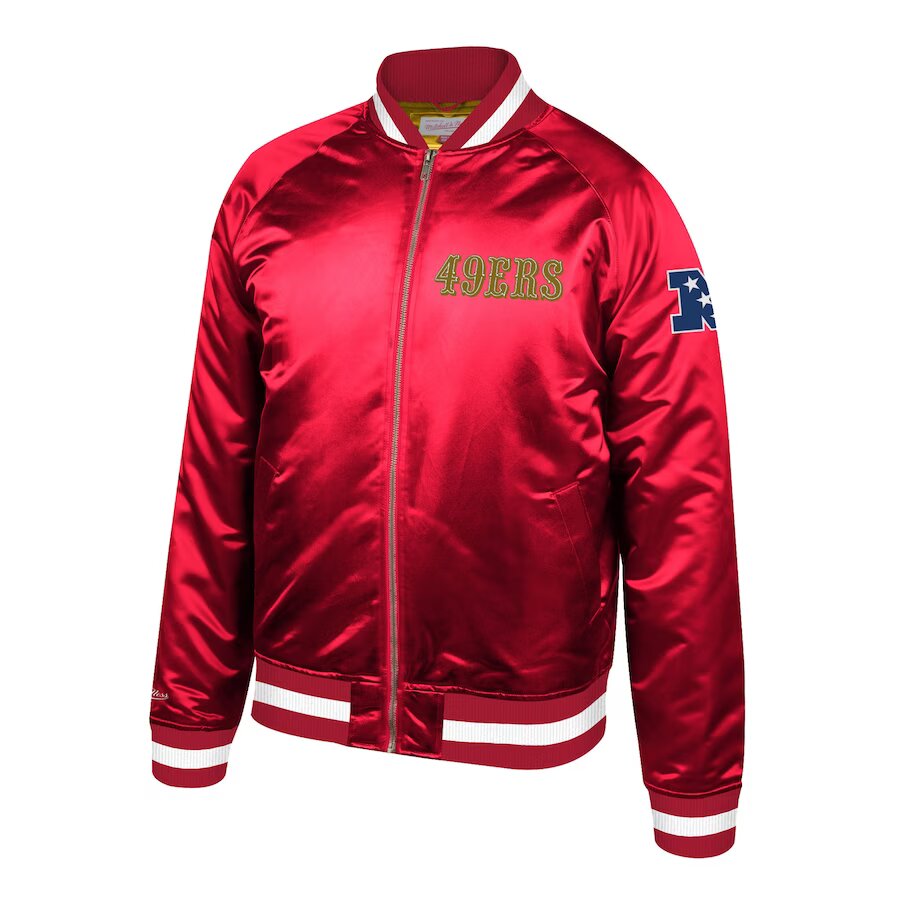 Men's Mitchell & Ness Gold San Francisco 49ers Faithful to The Bay  Heavyweight Raglan Full-Zip Jacket